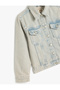 Cotton Long Sleeve Denim Jacket with Pocket Detail - 5