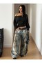 Black Bat Sleeve Asymmetrical Neckline Off-Shoulder Crop Blouse - 4