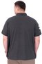 Fashion XL Plus Size Men's T-Shirt Polo Neck Embroidery Detail U25311 Anthracite - 3