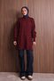 Women's Crew Neck Diamond Pattern Soft Knitwear Tunic 3127 Claret Red - 7