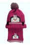 3-6 Years Old Penguin Figured Knitted Children's Scarf, Fleece Inside, Knitted Children's Scarf, Beanie and Gloves 3-Piece Set - 6