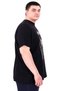 Mode XL Large Size Men's T-Shirt Crew Neck Optimistic U25028 Black - 3