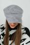 Gray Soft Textured Plush Cap Women's Hat - 5