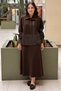 Crochet Knitwear Skirt Detailed Jacket Skirt Set