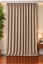Custom Made Camel Hair Color Lightproof Blackout Thermal Insulated Sunshade Background Curtain Non-Pleated Flat Installation (W X L)