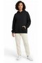 Black Basic Sweatshirt Unisex Hoodie with Hood - 3