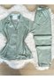 Green Mini Floral Patterned Short Sleeve Pegasus Pajamas Set - 8