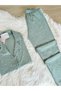 Green Mini Floral Patterned Short Sleeve Pegasus Pajamas Set - 3