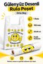 Medium-Sized Roll of Bags with Smiling Face Design, 24x49 cm, 150 Pieces—Grocery and Shopping Bags