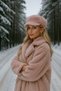 Pink Soft Textured Plush Women's Beanie Hat and Neck Warmer Set of 2 - 3