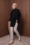 Women's Stand Collar Basic 80cm Loose Oversize Knitwear Tunic 3132 Black - 6