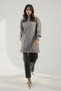 Women's Crew Neck Diamond Pattern Soft Knitwear Tunic 3127 Gray - 2