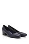 Navy Blue Antique Gön Genuine Leather Round Toe Short Thick Heeled Women's Shoes 24100 - 4