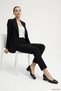 Black Heel Genuine Leather Round Toe Short Thick Heeled Women's Shoes 24100 - 4