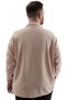 Mode XL Large Size Men's Shirt Apas Collar Long Sleeve Jacquard U24381 Beige - 4