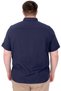 Mode XL Large Size Men's Shirt Double Pocket Flap Gabardine U25601 Navy Blue - 3