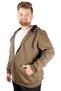 Mode XL Men's Sweatshirt Hooded Zippered Basic 20543 Khaki - 4