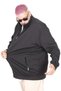 Mode Xl Large Size Men's Cardigan Zippered Stell Stand Collar 20571 Black - 4