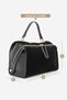 Women's Genuine Leather Suede Textured Zippered Long Strap Hand and Shoulder Bag Urelis Black Suede - 8