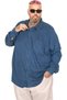Mode XL Large Size Men's Long Sleeve Denim Shirt U24391 Navy Blue - 3