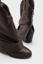 Women's Silver Cowboy Wide-Calf Boots - Brown-Leather - 5