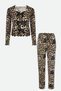Women's Cotton Crisp Floral Print Baby Overlocked Bow Long Sleeve Pajama Set - 4