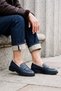Women's Loafer Moccasin Casual Shoes Andel Navy Blue - 3