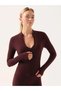 Motion Zippered Jacket with Snap Buttons, Burgundy - 8