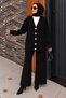 Buttoned stone knit cardigan set tsd240932 black