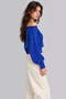 Turquoise Purple Asymmetrical Collar Ribbed Detailed Knitwear Sweater - 4
