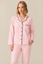 Women's Striped Single Jersey Button-Down Long-Sleeve Pajama Set with Arab-Style Collar - 3