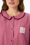 Dusty Rose Rosy Cotton Long Sleeve Shirt Pants Pajama Set - 3