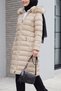 Removable Hooded Fur Inflatable Coat -Stone