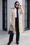 Removable Hooded Fur Inflatable Coat -Stone - 3