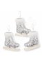 Christmas Pine Tree Ornament Set of 3 Silver Ice Skates 12 cm - 5