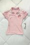 Pink Strawberry Lace Collar Y2K Short Sleeve Crop