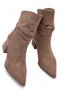 Women's Thick Heeled Pointed Toe Bellows Mink Suede Back Zipper Boots - 4