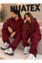 3 Threaded Premium Baggy Fit Hooded Sweatshirt with Kangaroo Pocket Oversize Unisex Tracksuit Set - 3