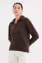 Half Buttoned Baby Collar Knit Sweater - 4