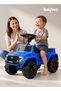 Roviq Kids Jeep Push Car with Music, LED Lights, Backrest, Wheels - Toddler Ride-on Toy (Blue) - 3