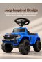 Roviq Kids Jeep Push Car with Music, LED Lights, Backrest, Wheels - Toddler Ride-on Toy (Blue) - 4