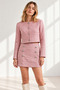 Women's Pink Button Detailed Skirt Jacket Suit Tkm-19000316