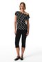 Polka Dot Asymmetric Collar Short Sleeve Top - 4