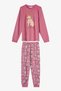 Girl's Dusty Rose Mailing Dog Long Sleeve Pajama Set