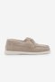 Women's Genuine Leather Lace-Up Loafer Casual Shoes with Rope Detail Mistor Beige Suede - 7