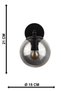 Rain Sconce Black Smoked Globe Glass, Modern Decorative Sconce, Globe Glass Wall Sconce, Decorative Wall Lighting, Living Room, Bedroom and Hallway Lighting - 5