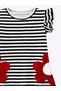 Girls' Floral Dress Black and White Striped Spring Summer Season 3-6 Years Old - 6