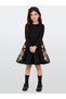 Girls' Butterfly Wing Cotton Dress – Black Long Sleeve Comfortable Fun Design (Ages 3-8) - 2
