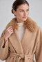 Cuffed Collar Belted Cashmere Coat Toprak - 4