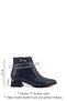 Women's Navy Blue Zippered Thick Heeled Boots - 3